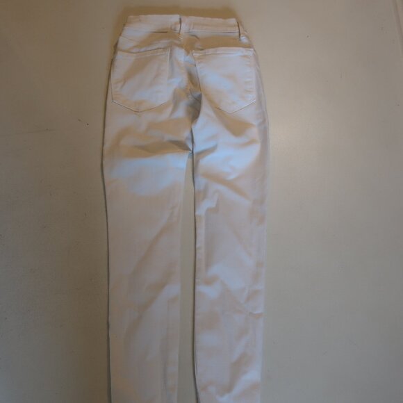 Womens Frame Denim Blanc White Le Skinny de Jeanne Raw Hem Ankle Slit Jeans 23 * - Picture 9 of 13
